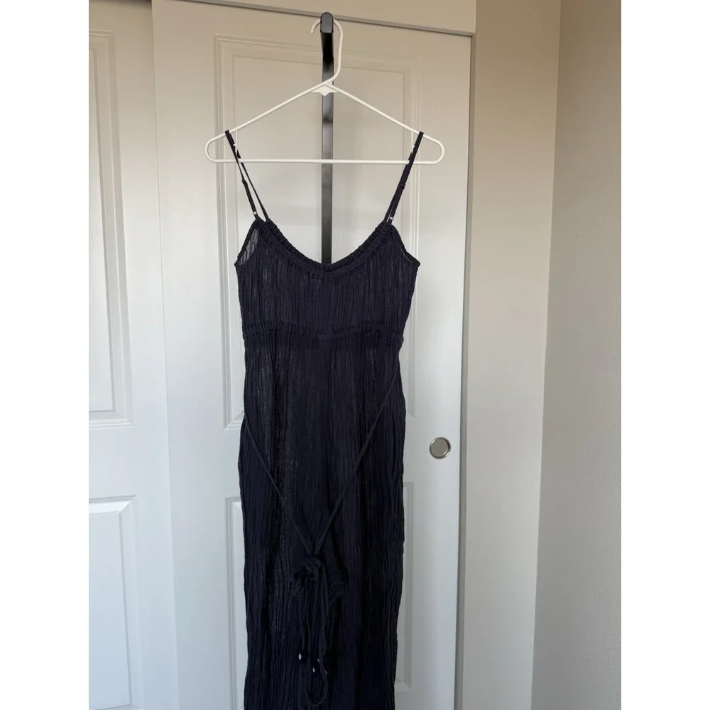 tory burch gauze jumpsuit navy crinkle Size M Coastal Resort Lightweight